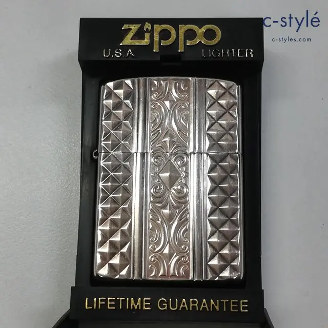 ZIPPO ジッポー オイルライター CUSTOM LINE IV ARMOR シルバー系 2004 カスタムライン アーマー