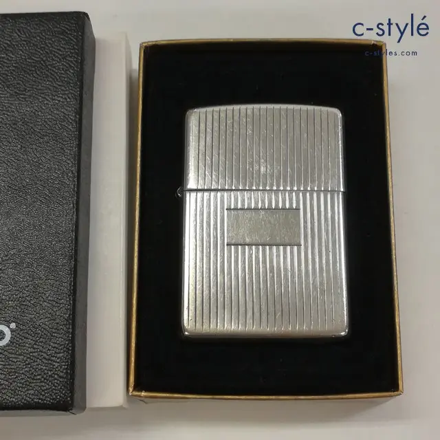 ZIPPO ジッポー オイルライター STERLING シルバー 1993 ストライプ柄 両面加工