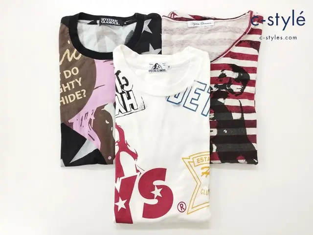 HYSTERIC GLAMOUR ヒステリックグラマー Tシャツ M FREE プリント 綿100% 計3点