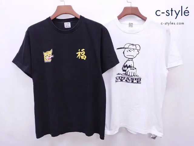 KINASHI CYCLE キナシサイクル Tシャツ L ブラック ホワイト プリント 綿100%