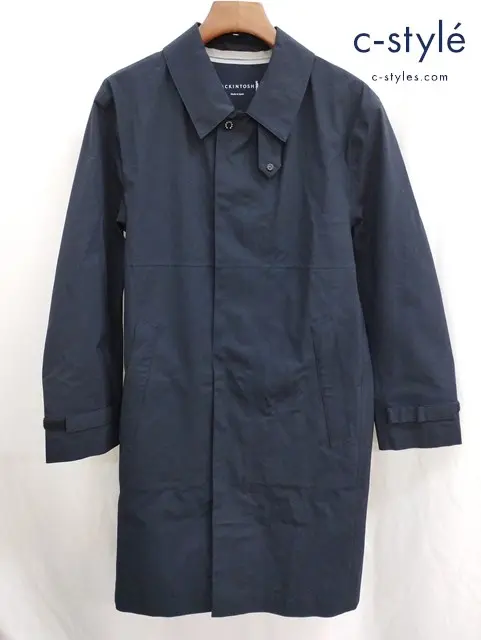 MACKINTOSH マッキントッシュ ステンカラーコート 38 ネイビー 日本製 NO.A