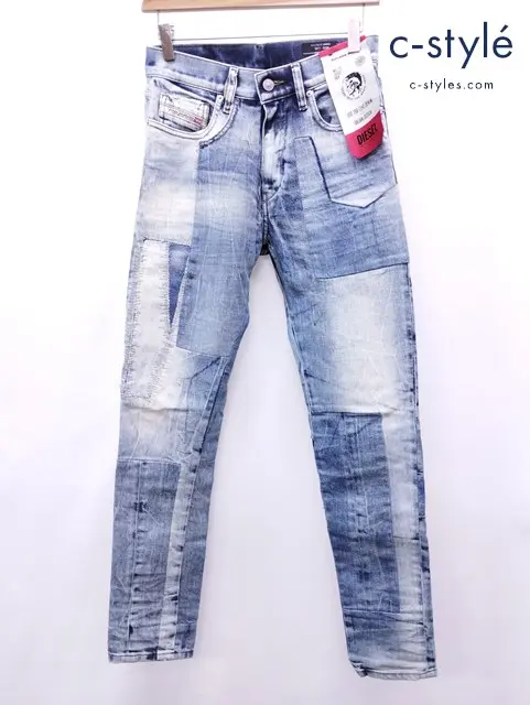DIESEL ディーゼル デニムパンツ W26 インディゴ D-STRUKT 009HZ パッチワーク