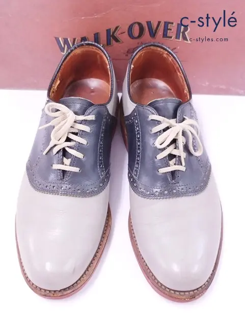 WALK-OVER ウォークオーバー レザーシューズ 7 グレー×ブラック SADDLE SHOE 34190J