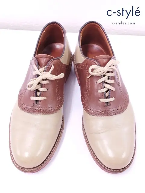 WALK-OVER ウォークオーバー レザーシューズ 7 ベージュ×ブラウン SADDLE SHOE 75040D