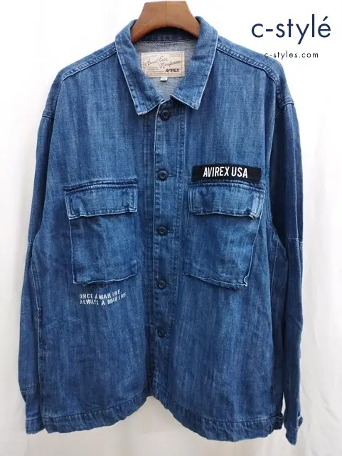 AVIREX アヴィレックス デニムジャケット 2XL インディゴ 綿100%