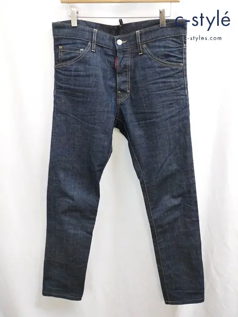 DSQUARED2 ディースクエアード デニムパンツ 46 インディゴ ボタンフライ イタリア製