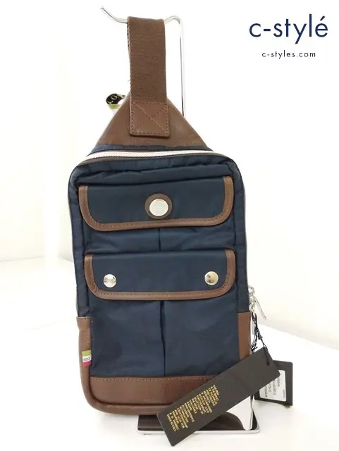 Orobianco オロビアンコ ボディバッグ ネイビー系 5085 ナイロン 牛革