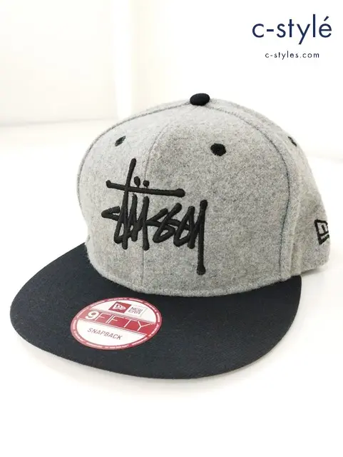 NEW ERA×STUSSY ニューエラ×ステューシー キャップ one size グレー×ブラック 9FIFTY