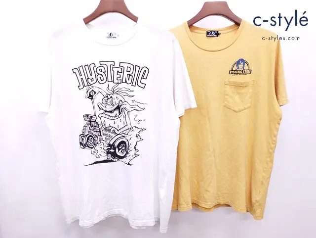 HYSTERIC GRAMOUR ヒステリックグラマー Tシャツ XL ホワイト オレンジ 半袖 プリント 計2点