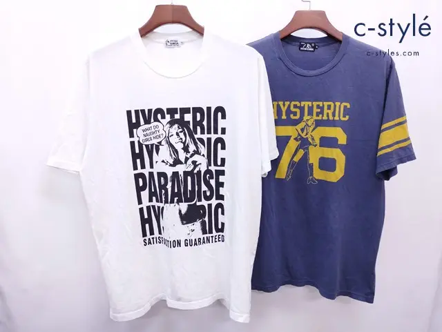 HYSTERIC GRAMOUR ヒステリックグラマー Tシャツ XL ネイビー ホワイト 半袖 プリント 計2点