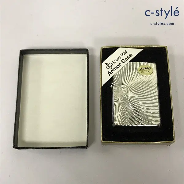 ZIPPO ジッポー オイルライター Heavy Wall Armor Case スパイラル 2面彫り シルバー 2003 両面加工