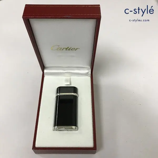 Cartier カルティエ ガスライター ゴドロン ブラックラッカー 201166 フリント式