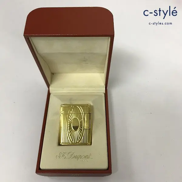S.T.Dupont デュポン ガスライター Briquet Soubreny Medaillon et Soleil ゴールド 19205