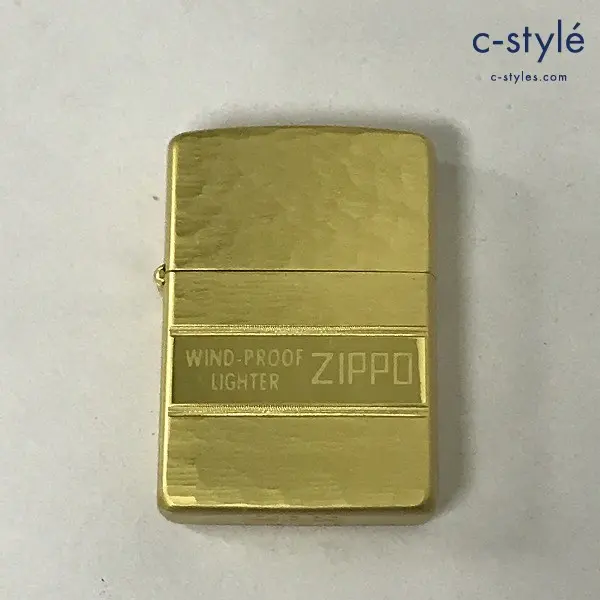 ZIPPO ジッポー オイルライター ハンマートーン 2面加工 ゴールド 1993 両面加工