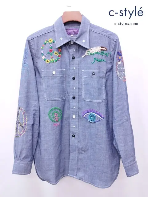 NEPENTHES×OTAKARA NYC ネペンテス×オタカラ エヌワイシー シャツ XS インディゴ 綿100% OT1499