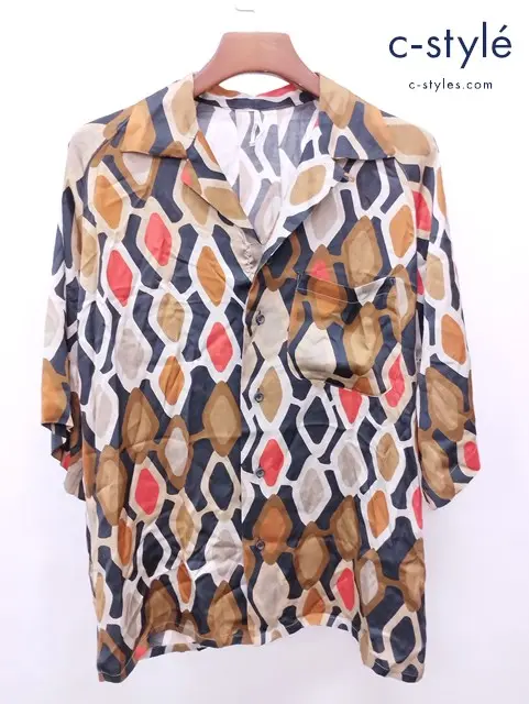 m’s braque エムズブラック シャツ 36 マルチカラー 総柄 レーヨン100% 日本製 221310