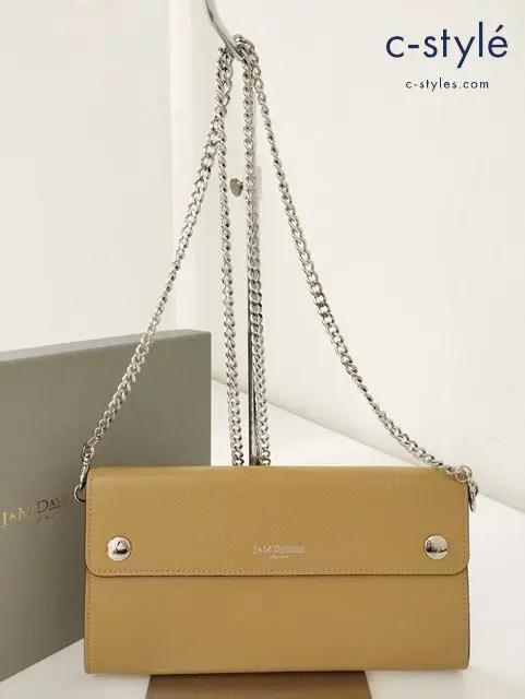 J&M DAVIDSON ジェイアンドエムデヴィッドソン チェーンショルダーバッグ ベージュ レディース