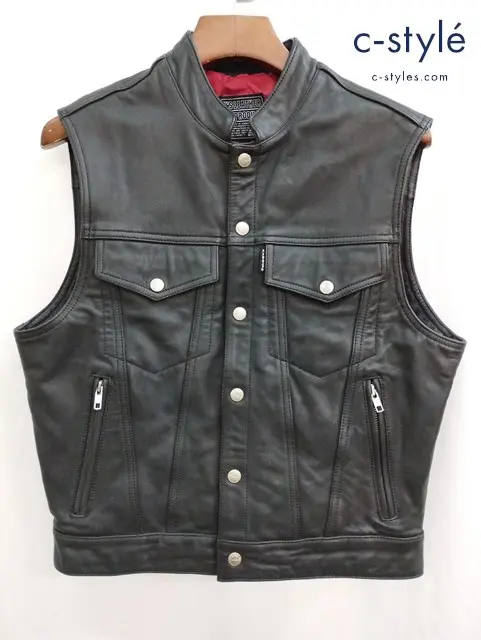 KADOYA カドヤ レザーベスト L ブラック KNXFD-102 バイクウェア