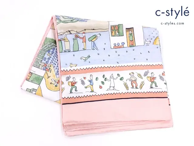 HERMES エルメス スカーフ マルチカラー シルク100% フランス製
