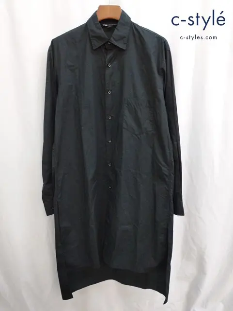 Y-3 ワイスリー バックプリントロングシャツ S ブラック DT9974 adidas Yohji Yamamoto 綿100％