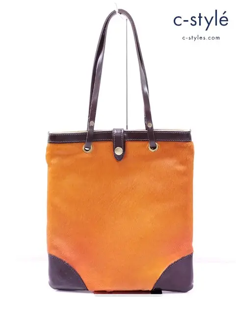 J&M DAVIDSON ジェイアンドエムデヴィッドソン ハラコトートバッグ オレンジ系 レディース