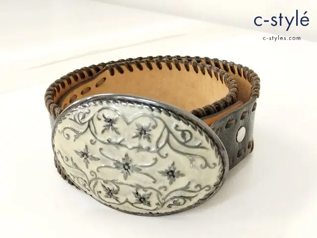 J＆M DAVIDSON ジェイアンドエムデヴィッドソン ベルト 80/32 ブラウン イタリア製