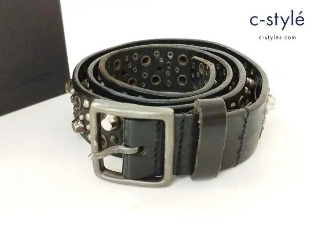 DSQUARED2 ディースクエアード スタッズベルト S ブラック レザー イタリア製