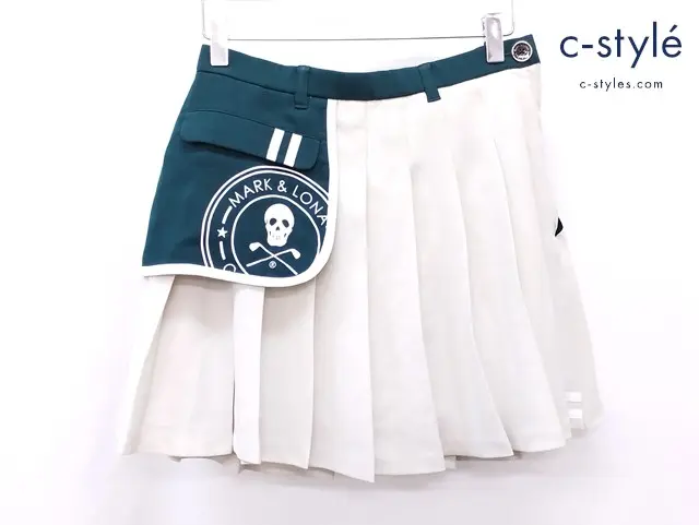 MARK & LONA マークアンドロナ スカート 38 ベージュ系×グリーン レディース