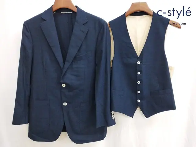 Ermenegildo Zegna エルメネジルドゼニア ジャケット ベスト 7-46C ネイビー系 スイス製