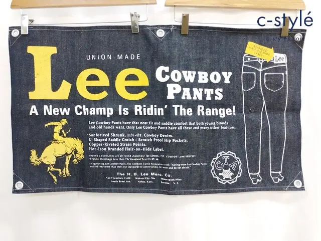 Lee リー デニムタペストリー インディゴ系 COWBOY PANTS 約73x41cm