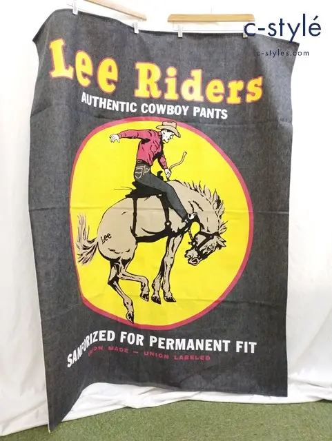 Lee リー デニムタペストリー インディゴ系 Lee Riders AUTHENTIC COWBOY PANTS 約146ｘ118cm
