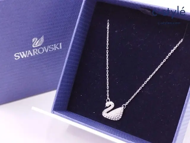 SWAROVSKI スワロフスキー ネックレス シルバー Swan Pave ペンダント 5187404 CRY/RHS