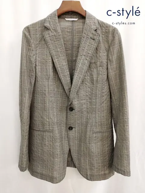 ARMANI COLLEZIONI アルマーニ コレツォーニ 2Bジャケット 52/R グレー系 1753PO グレンチェック 背抜き