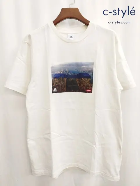 Supreme×NIKE シュプリーム×ナイキ 半袖Tシャツ ホワイト L プリント ACG Grid Tee DO6860-133