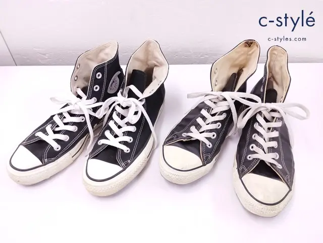 CONVERSE コンバース スニーカー 8・1/2 ブラック レザー ハイカット 日本製 USA製