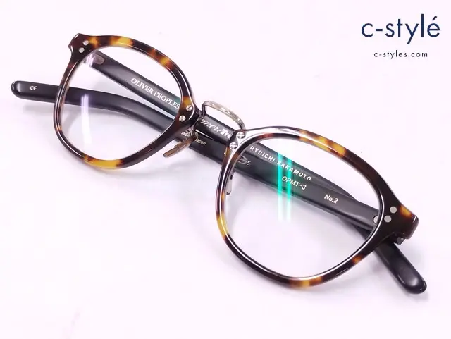OLIVER PEOPLES×more trees メガネ 46□25 145 ブラック×ブラウン系 OPMT-3 No.2