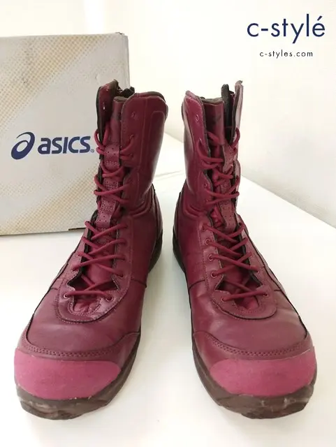 ASICS アシックス ワーキングシューズ 27.0cm ワインレッド系 安全靴 ウィンジョブ500 FIS500 編み上げ