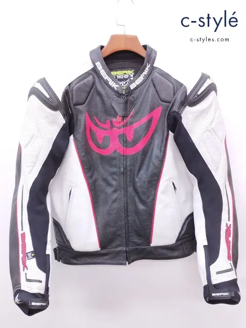 BERIK ベリック レザージャケット 58 ブラック×ホワイト系 Street Leather Jacket LJ-191317-BK