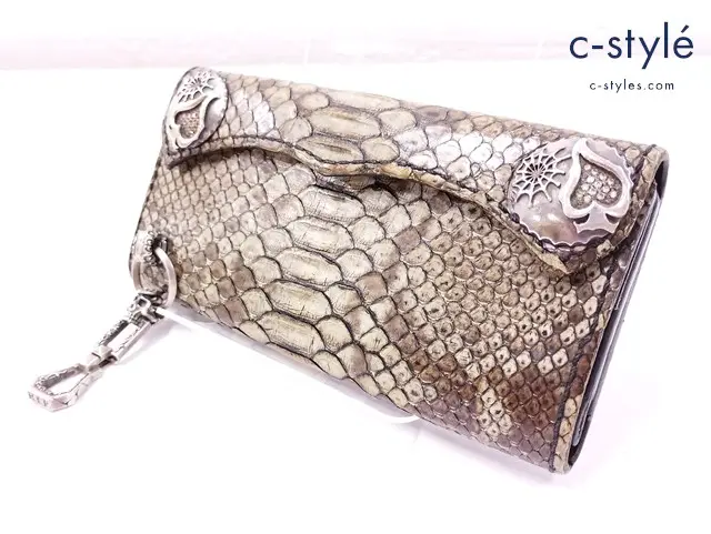 F.A.L エフエーエル 長財布 マルチカラー パイソン ウォレット エンプティースカル＆アンダーテイカー