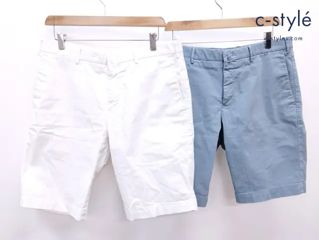 PT TORINO ピーティートリノ ハーフパンツ 48 ホワイト ブルー系 BERMUDA ストレッチ