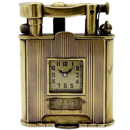 dunhill(ダンヒル) ライター ユニーク テーブル時計付き 18K