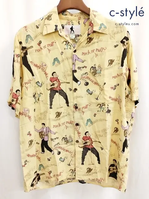 reyn spooner×Elvis Presley アロハシャツ M イエロー系