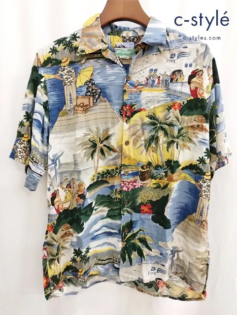 reyn spooner レインスプーナー アロハシャツ S マルチカラー 総柄 HONOLULU CLIPPER レーヨン100％