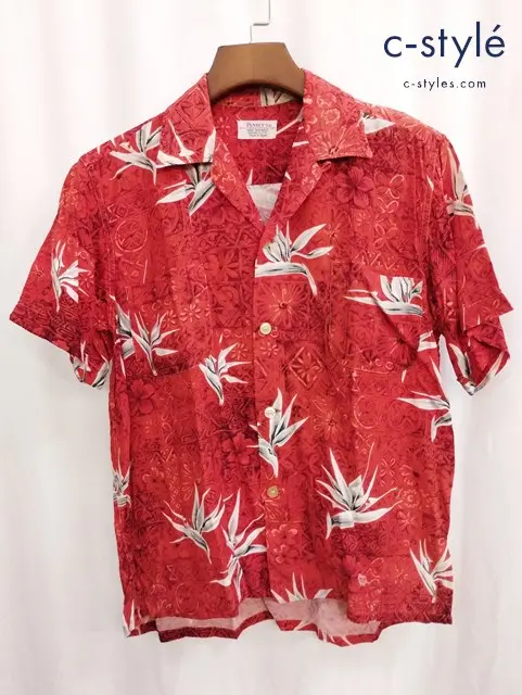 PENNEY’S ペニーズ アロハシャツ M（15-15・1/2） レッド系 日本製