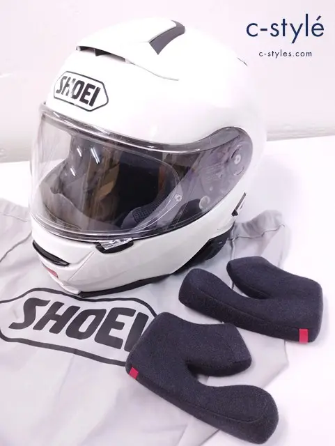 SHOEI ショウエイ ヘルメット M 57cm ルミナスホワイト NEOTEC II インカム付き チークパッド付