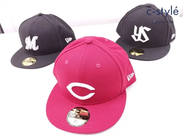NEW ERA ニューエラ キャップ 7・7/8 62.5cm 広島東洋カープ ヤクルトスワローズ 千葉ロッテマリーンズ 計3点