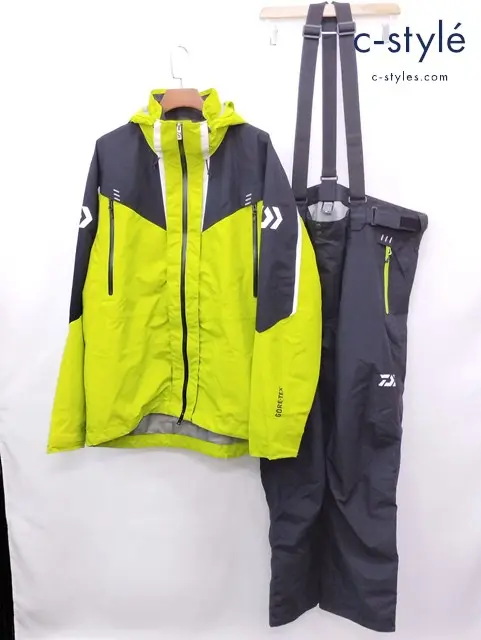 DAIWA ダイワ レインスーツ 4XL 黄緑×ブラック 防水ウェア用 GIRE-TEX DR-1504 釣り セットアップ