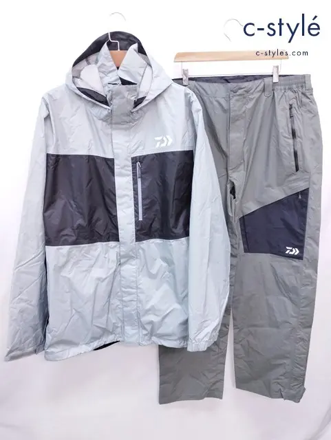DAIWA ダイワ レインジャケット レインパンツ 4XL グレー系×ブラック グレー系 DR-3621 DR-3021 雨具 釣り