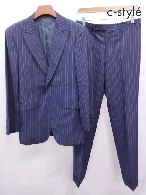 Ermenegildo Zegna エルメネジルドゼニア スーツ B98 W80 ネイビー系 1B ストライプ セットアップ