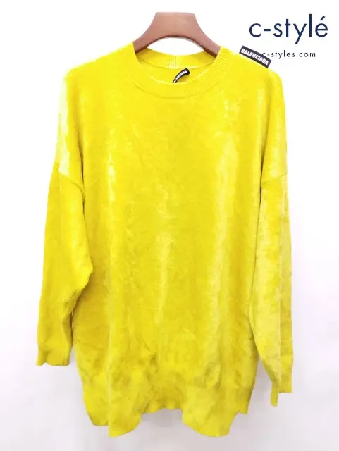 BALENCIAGA バレンシアガ セーター XS イエロー系 長袖 オーバーサイズ